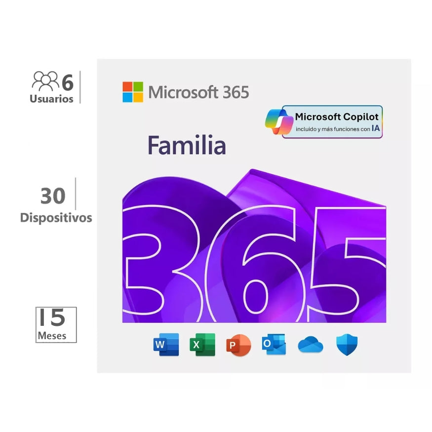 Licencia Digital Microsoft Office 365 Familia Para 6 Usuarios