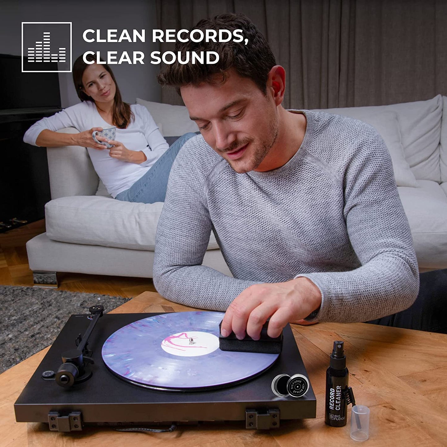 Kit Limpiador De Discos De Vinilo 5 En 1 Incluye Cepillo