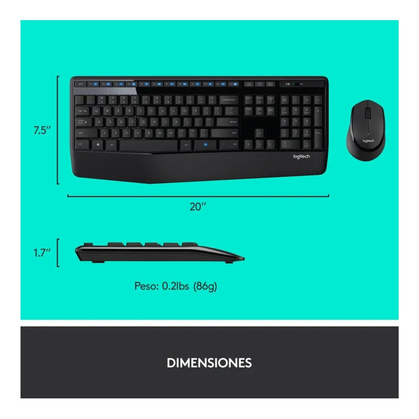 Combo Inalámbrico Teclado Y Mouse Logitech Mk345