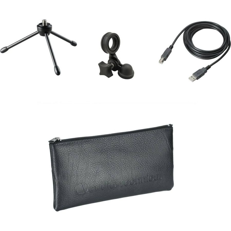 Audio Technica AT2020USB+ Kit de Micrófono de Estudio, Audífonos, Boom y cable USB