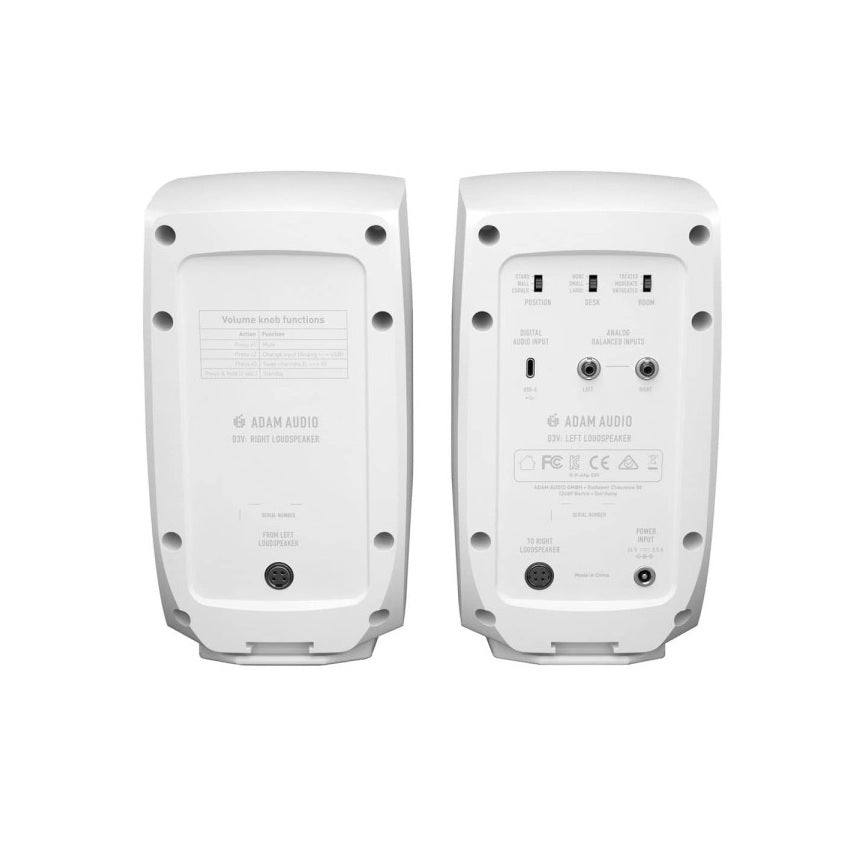 Adam Audio D3v Monitores Activos De Sobremesa - Blancos