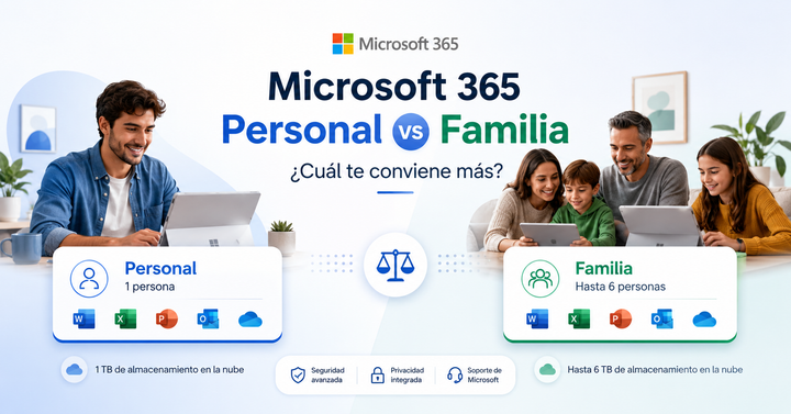 Microsoft 365 Personal vs Microsoft 365 Familia: ¿cuál te conviene más?