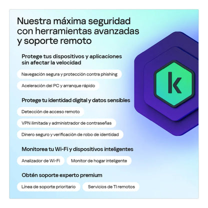 Kaspersky Premium 5 Dispositivos 1 Año + Microsoft Office 365 Personal