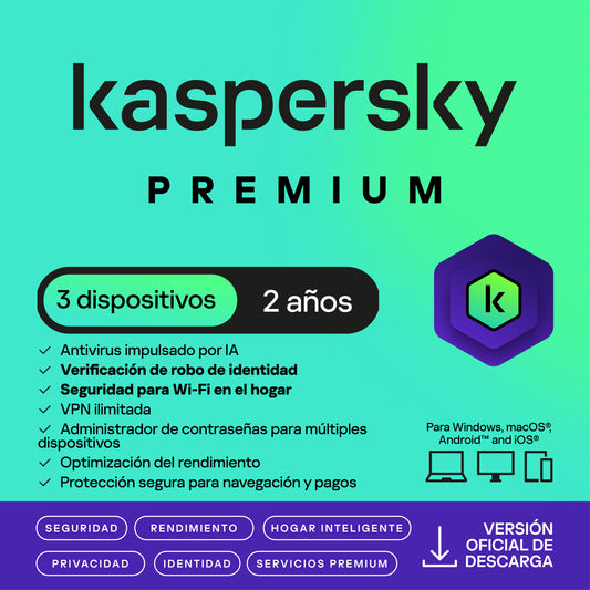 Kaspersky Premium 3 Dispositivos 2 años
