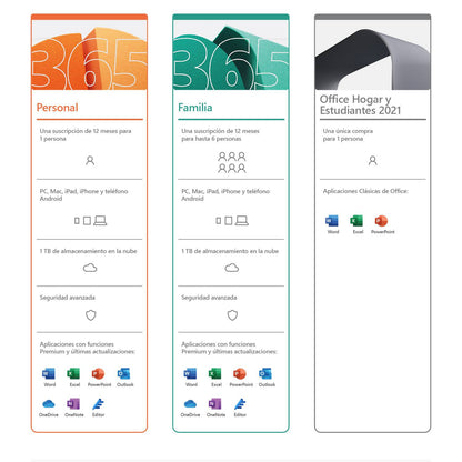 Microsoft Office 365 Personal + Antivirus Kaspersky Plus 1 Dispositivo 1 año