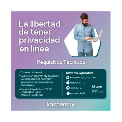 Microsoft Office 365 Personal + Antivirus Kaspersky Plus 1 Dispositivo 1 año