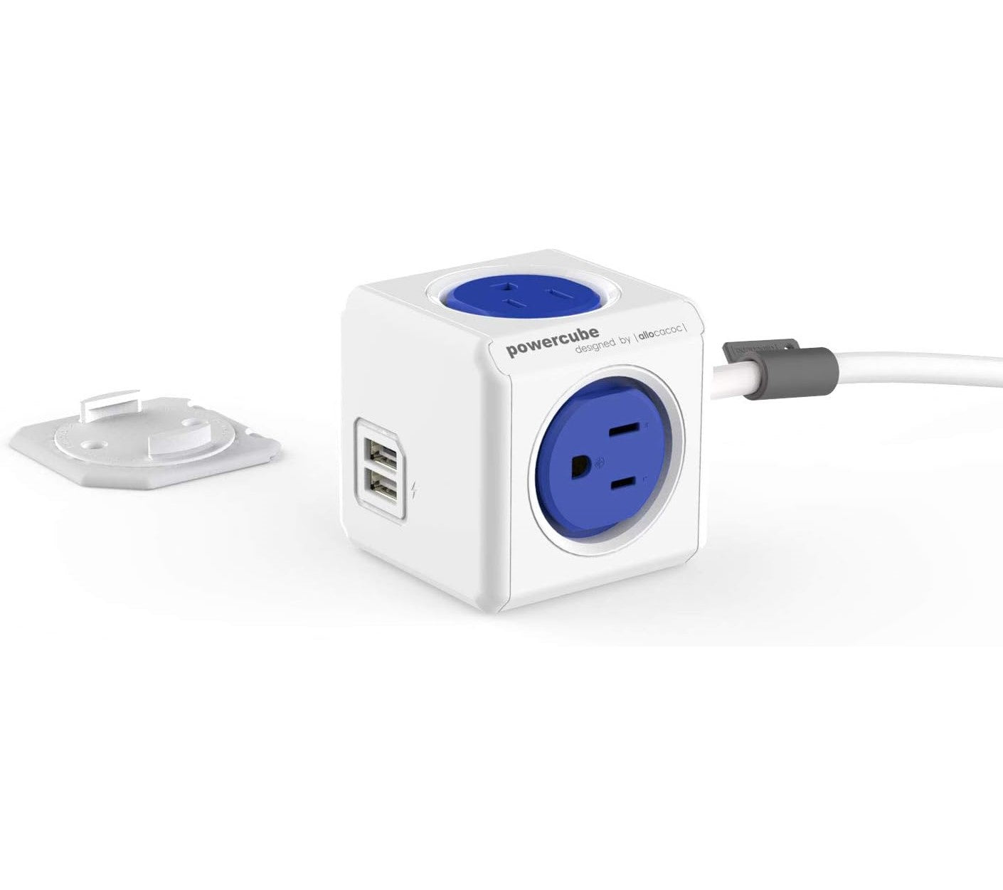 Multitoma Extension Cubo De 3.0 mts  con Puertos Usb Azul