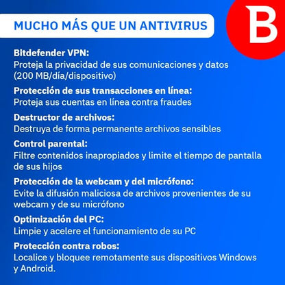 Bitdefender Total Security 5 Dispositivos 1 Año + Multitoma Cubo De 3.0mts Gris Usb