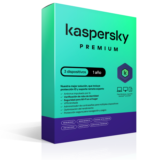 Kaspersky Premium 3 Dispositivos 1 año