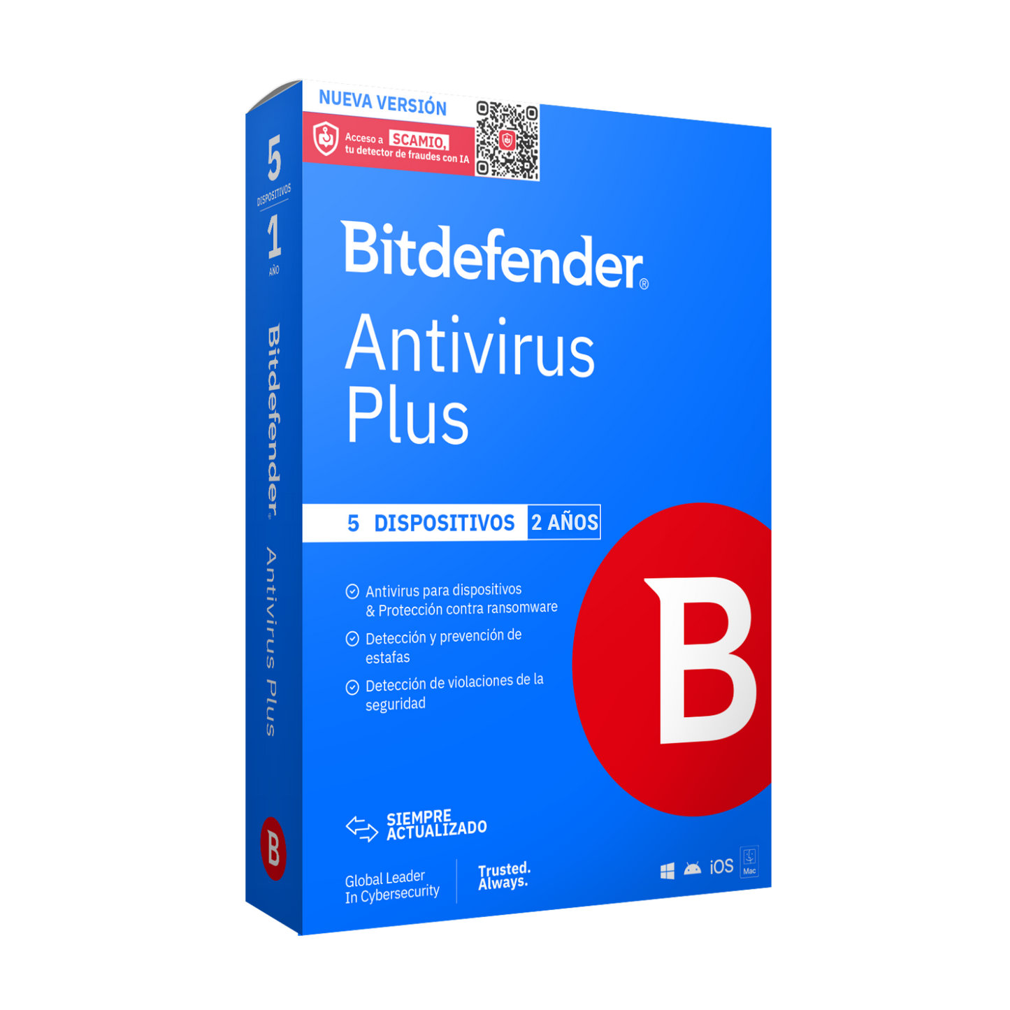 Bitdefender Plus 5 dispositivos 2 años Multiplataforma