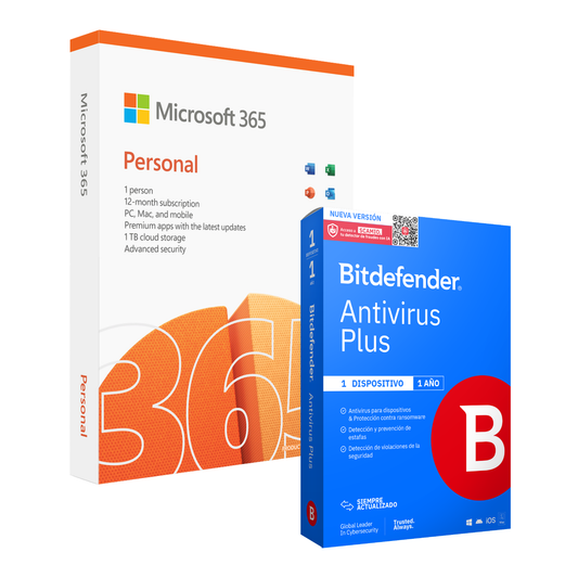 Bitdefender Plus 1 Dispositivo 1 Año + Microsoft Office 365 Personal