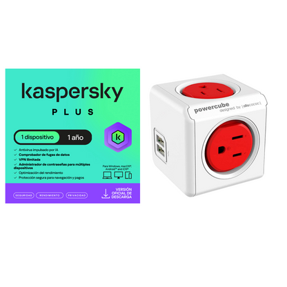 Kaspersky Plus 1 Dispositivo 1 Año + Multitoma 4 Entradas 2usb