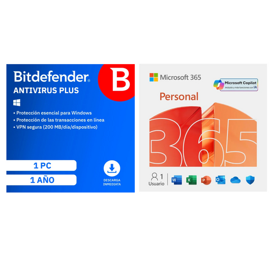Bitdefender Plus 1 Dispositivo 1 Año + Microsoft Office 365 Personal