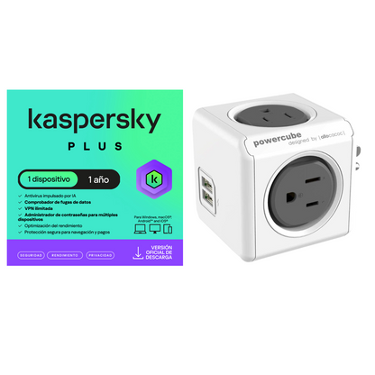 Kaspersky Plus 1 Dispositivo 1 Año + Multitoma 4 Entradas 2usb