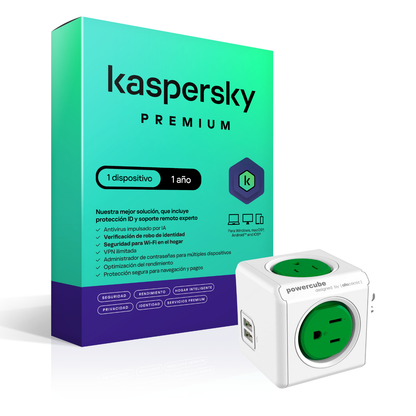 Kaspersky Premium 1 Dispositivo 1 Año + Multitoma 4 Entradas 2usb