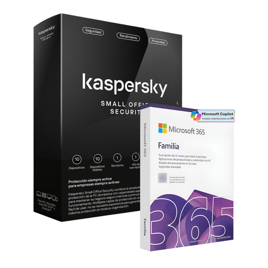 Kaspersky Small Office 10 Dispositivos 1 año + Microsoft Office 365 Familia