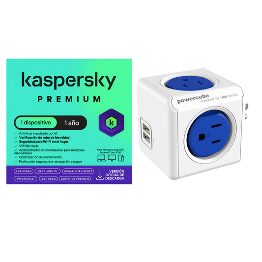 Kaspersky Premium 1 Dispositivo 1 Año + Multitoma 4 Entradas 2usb