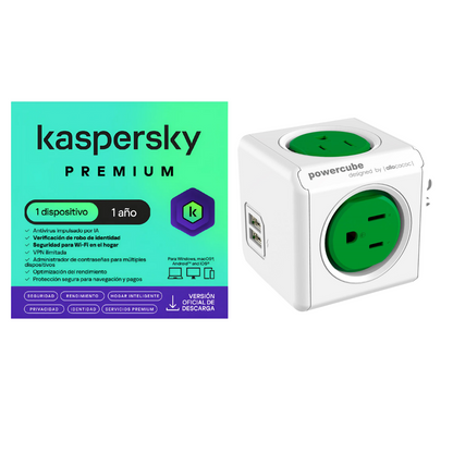 Kaspersky Premium 1 Dispositivo 1 Año + Multitoma 4 Entradas 2usb