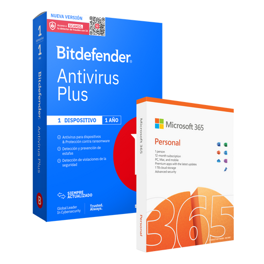 Bitdefender Plus 1 Dispositivo 1 Año + Microsoft Office 365 Personal