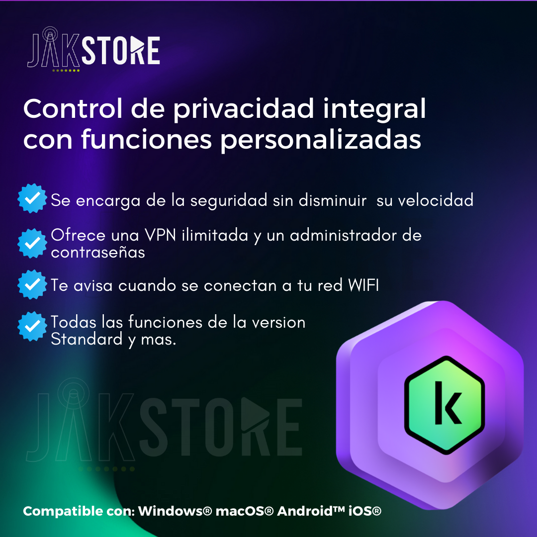 Microsoft Office 365 Personal + Antivirus Kaspersky Plus 1 Dispositivo 1 año