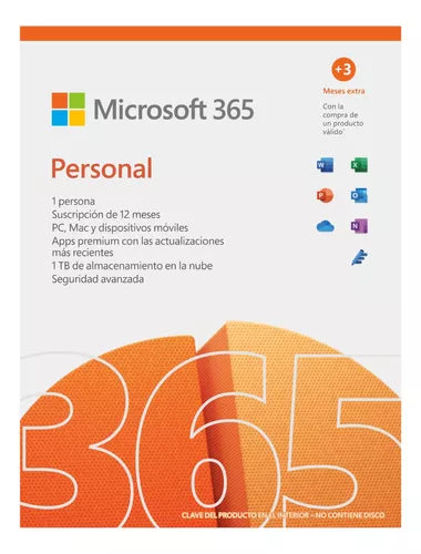 Microsoft Office 365 Personal + Antivirus Kaspersky Plus 1 Dispositivo 1 año