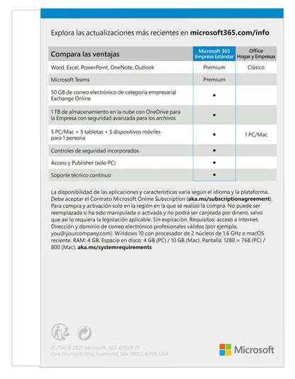Licencia Digital Microsoft Office 365 Empresas Estandar 1 Persona 12 Meses