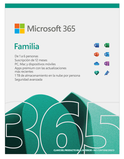 Microsoft Office 365 Family + Antivirus Kaspersky Plus 6 Dispositivos 1 año