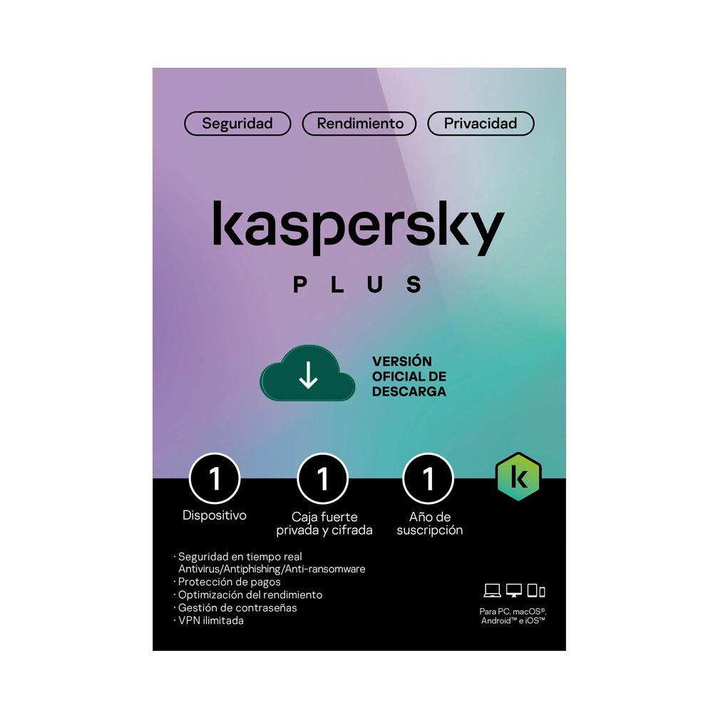 Microsoft Office 365 Personal + Antivirus Kaspersky Plus 1 Dispositivo 1 año