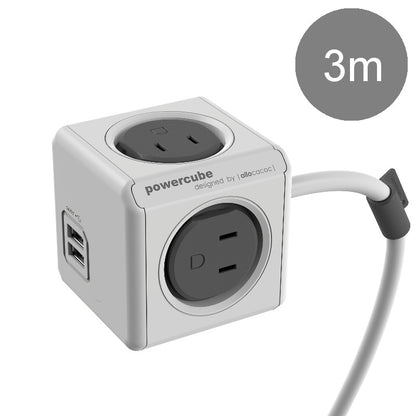 Multitoma Extension Cubo De 3.0 mts  con Puertos Usb