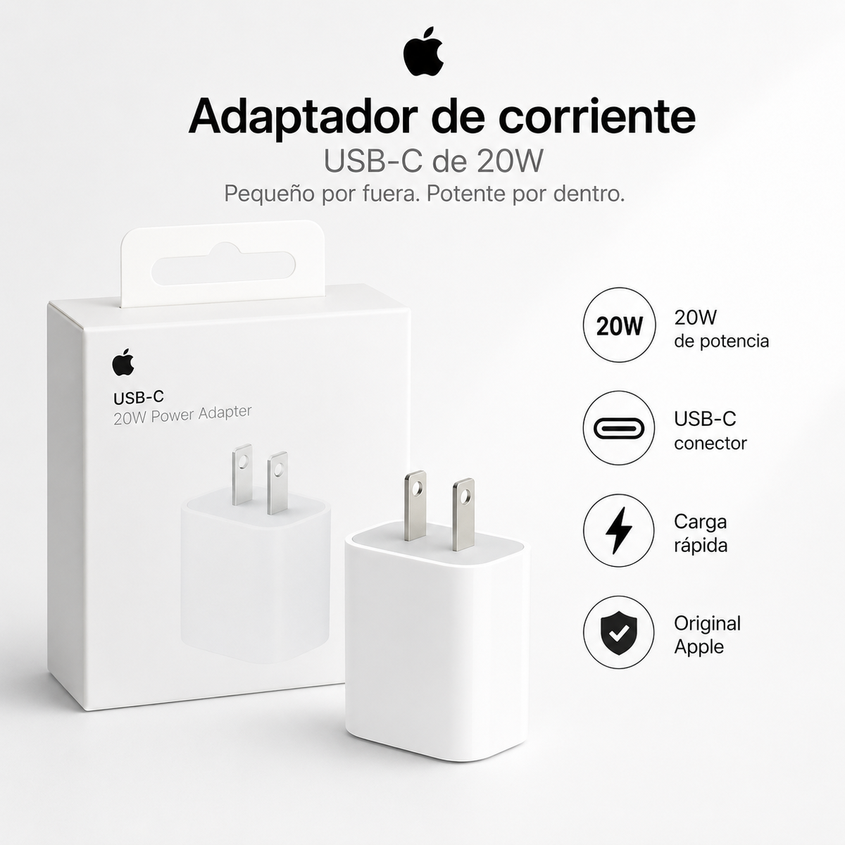 Apple Adaptador de Corriente USB-C de 20W Original