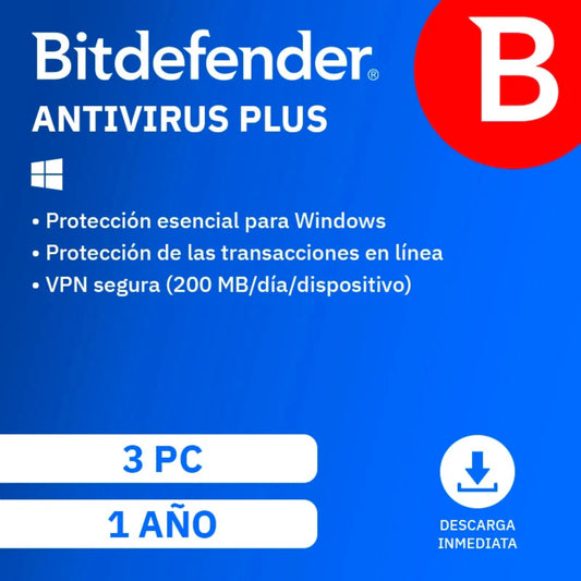 Bitdefender Plus 3 dispositivos 1 año