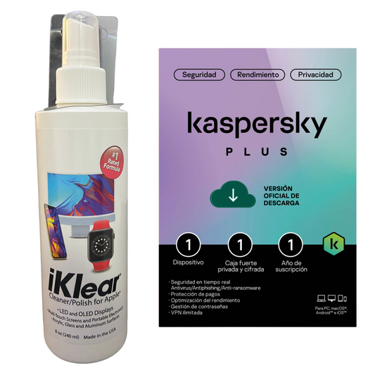 Spray Iklear 8 Oz + Antivirus Kaspersky Plus 1 Dispositivo 1 Año