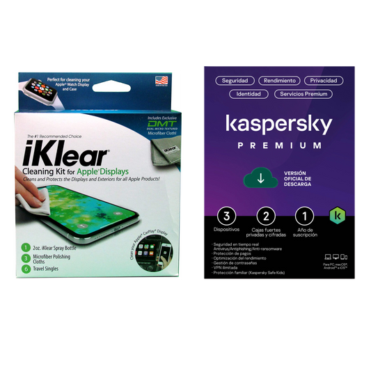 Iklear Kit De Limpieza 2oz + Antivirus Kaspersky Premium 3 Dispositivos 1 Año