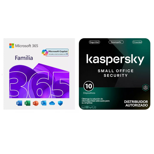 Microsoft Office 365 Familia + Kaspersky Small Office 10 Dispositivos