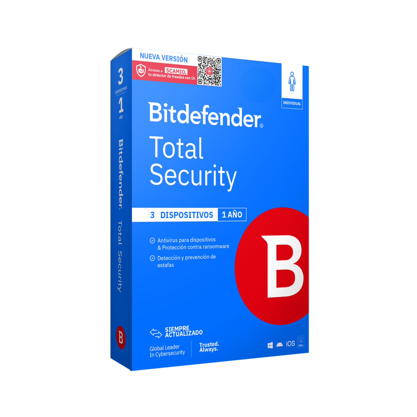 Bitdefender Total Security 3 dispositivos 1 año
