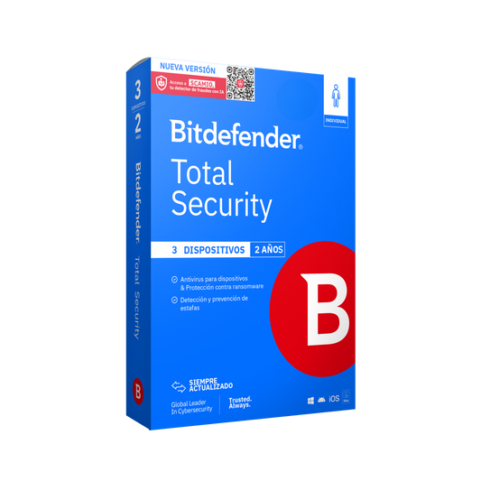 Bitdefender Total Security 3 dispositivos 2 años
