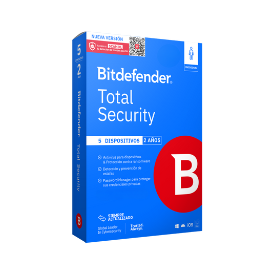 Bitdefender Total Security 5 dispositivos 2 años